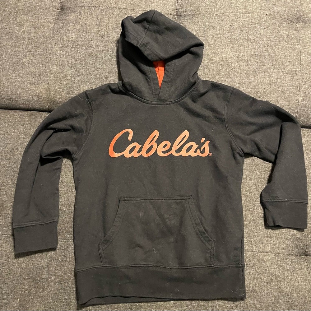 Cabela's Kids Black and Red Hoodie